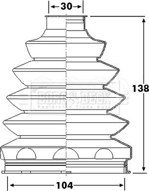 Borg & Beck BCB6228 - Пыльник, приводной вал autospares.lv