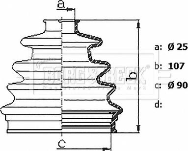 Borg & Beck BCB6227R - Пыльник, приводной вал autospares.lv