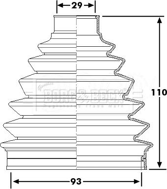 Borg & Beck BCB6227 - Пыльник, приводной вал autospares.lv