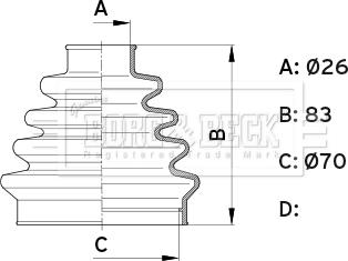 Borg & Beck BCB1005 - Пыльник, приводной вал autospares.lv