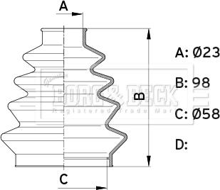 Borg & Beck BCB1008 - Пыльник, приводной вал autospares.lv