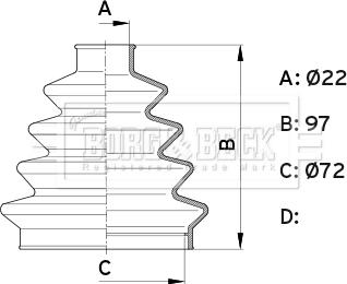 Borg & Beck BCB1007 - Пыльник, приводной вал autospares.lv