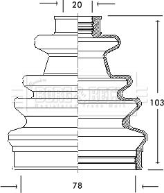 Borg & Beck BCB2041 - Пыльник, приводной вал autospares.lv