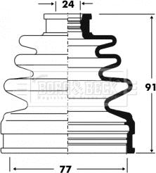 Borg & Beck BCB2840 - Пыльник, приводной вал autospares.lv