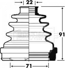 Borg & Beck BCB2853 - Пыльник, приводной вал autospares.lv