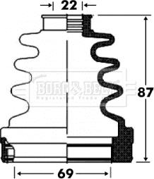 Borg & Beck BCB2863 - Пыльник, приводной вал autospares.lv