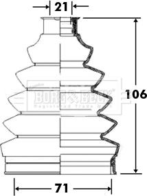 Borg & Beck BCB2365 - Пыльник, приводной вал autospares.lv