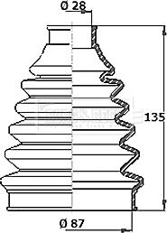 Borg & Beck BCB2360R - Пыльник, приводной вал autospares.lv