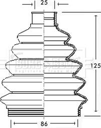 Borg & Beck BCB2302R - Пыльник, приводной вал autospares.lv