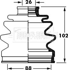 Borg & Beck BCB2388 - Пыльник, приводной вал autospares.lv