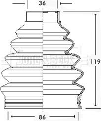 Borg & Beck BCB2280 - Пыльник, приводной вал autospares.lv