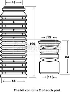 Borg & Beck BPK7090 - Пылезащитный комплект, амортизатор autospares.lv