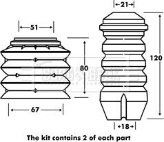 Borg & Beck BPK7048 - Пылезащитный комплект, амортизатор autospares.lv