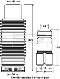 Borg & Beck BPK7066 - Пылезащитный комплект, амортизатор autospares.lv