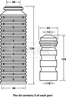 Borg & Beck BPK7087 - Пылезащитный комплект, амортизатор autospares.lv