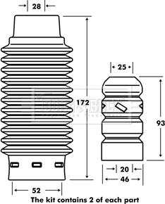 Borg & Beck BPK7029 - Пылезащитный комплект, амортизатор autospares.lv