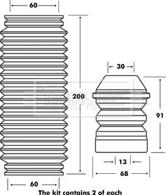 Borg & Beck BPK7020 - Пылезащитный комплект, амортизатор autospares.lv