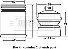 Borg & Beck BPK7027 - Пылезащитный комплект, амортизатор autospares.lv