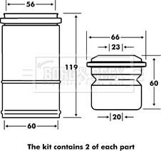 Borg & Beck BPK7117 - Пылезащитный комплект, амортизатор autospares.lv