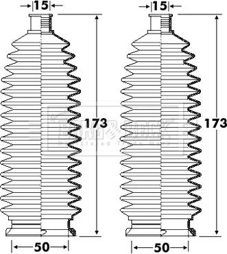 Borg & Beck BSG3402 - Комплект пыльника, рулевое управление autospares.lv