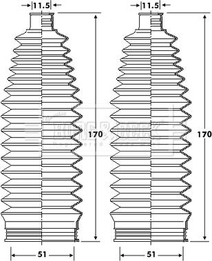 Borg & Beck BSG3419 - Комплект пыльника, рулевое управление autospares.lv