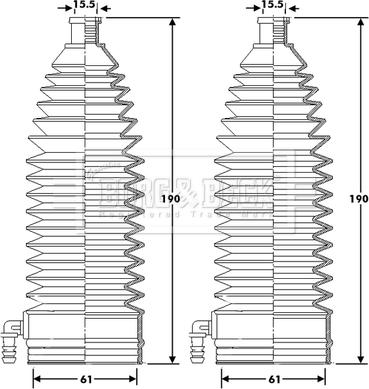 Borg & Beck BSG3424 - Комплект пыльника, рулевое управление autospares.lv