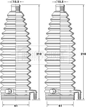 Borg & Beck BSG3423 - Комплект пыльника, рулевое управление autospares.lv