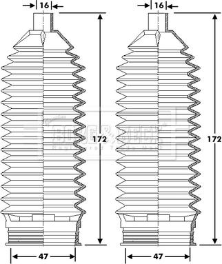 Borg & Beck BSG3427 - Комплект пыльника, рулевое управление autospares.lv