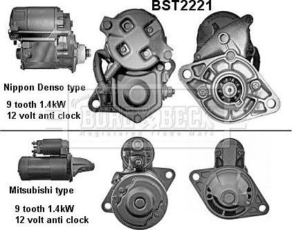 Borg & Beck BST2221 - Стартер autospares.lv