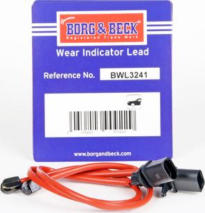 Borg & Beck BWL3241 - Сигнализатор, износ тормозных колодок autospares.lv