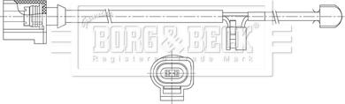 Borg & Beck BWL3220 - Сигнализатор, износ тормозных колодок autospares.lv