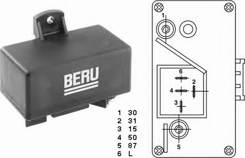 BorgWarner (BERU) 0201010066 - Реле, система накаливания autospares.lv