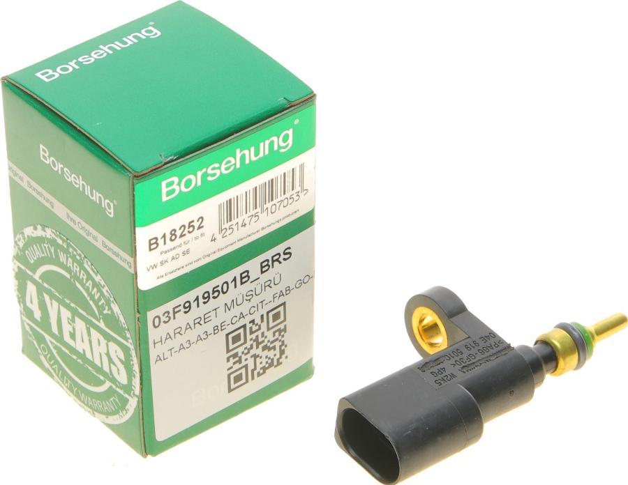 Borsehung B18252 - Датчик, температура охлаждающей жидкости autospares.lv