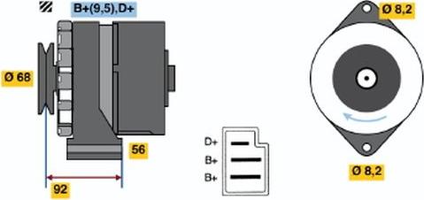 BOSCH 9 120 080 139 - Генератор autospares.lv