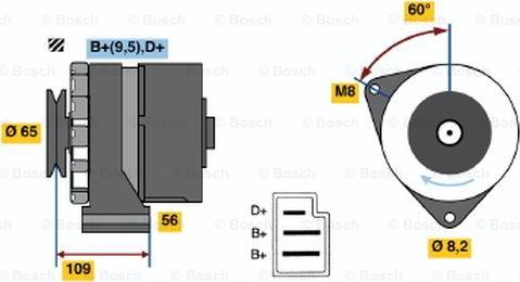 BOSCH 9 120 080 176 - Генератор autospares.lv