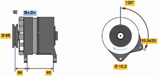 BOSCH 9 120 144 280 - Генератор autospares.lv