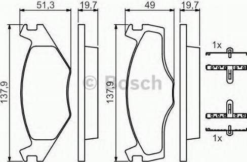 BOSCH 986468873 - Тормозные колодки, дисковые, комплект autospares.lv