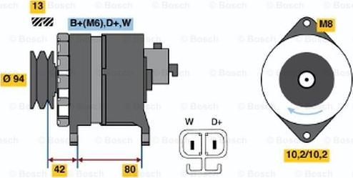 BOSCH 6 033 GB4 020 - Генератор autospares.lv