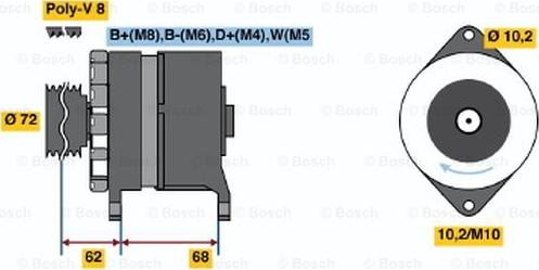 BOSCH 6 033 GB3 035 - Генератор autospares.lv