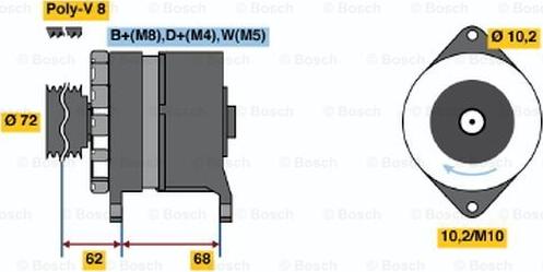 BOSCH 6 033 GB3 033 - Генератор autospares.lv