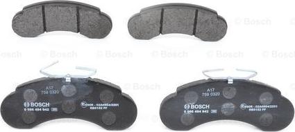 BOSCH 0 986 494 942 - Тормозные колодки, дисковые, комплект autospares.lv