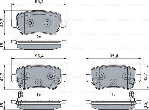 BOSCH 0 986 494 954 - Тормозные колодки, дисковые, комплект autospares.lv