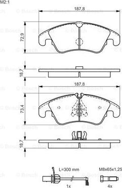 BOSCH 0 986 494 456 - Тормозные колодки, дисковые, комплект autospares.lv