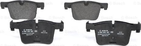 BOSCH 0 986 494 487 - Тормозные колодки, дисковые, комплект autospares.lv