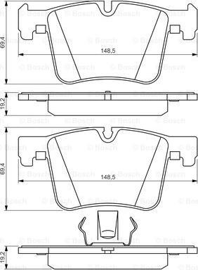 BOSCH 0 986 494 487 - Тормозные колодки, дисковые, комплект autospares.lv