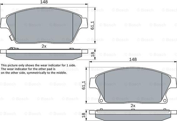 BOSCH 0 986 494 434 - Тормозные колодки, дисковые, комплект autospares.lv