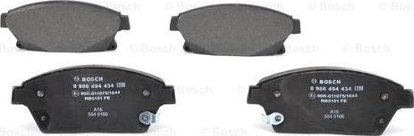 BOSCH 0 986 494 434 - Тормозные колодки, дисковые, комплект autospares.lv