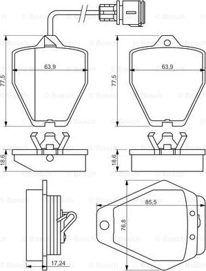 BOSCH 0 986 494 436 - Тормозные колодки, дисковые, комплект autospares.lv