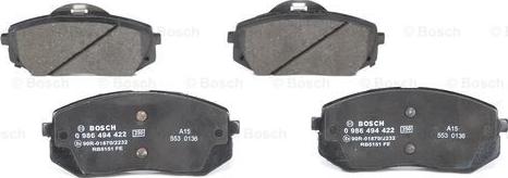 BOSCH 0 986 494 422 - Тормозные колодки, дисковые, комплект autospares.lv