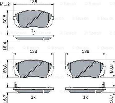 BOSCH 0 986 494 422 - Тормозные колодки, дисковые, комплект autospares.lv